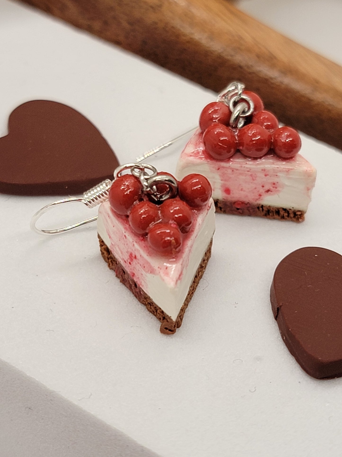 Cherry mini cheesecake earrings