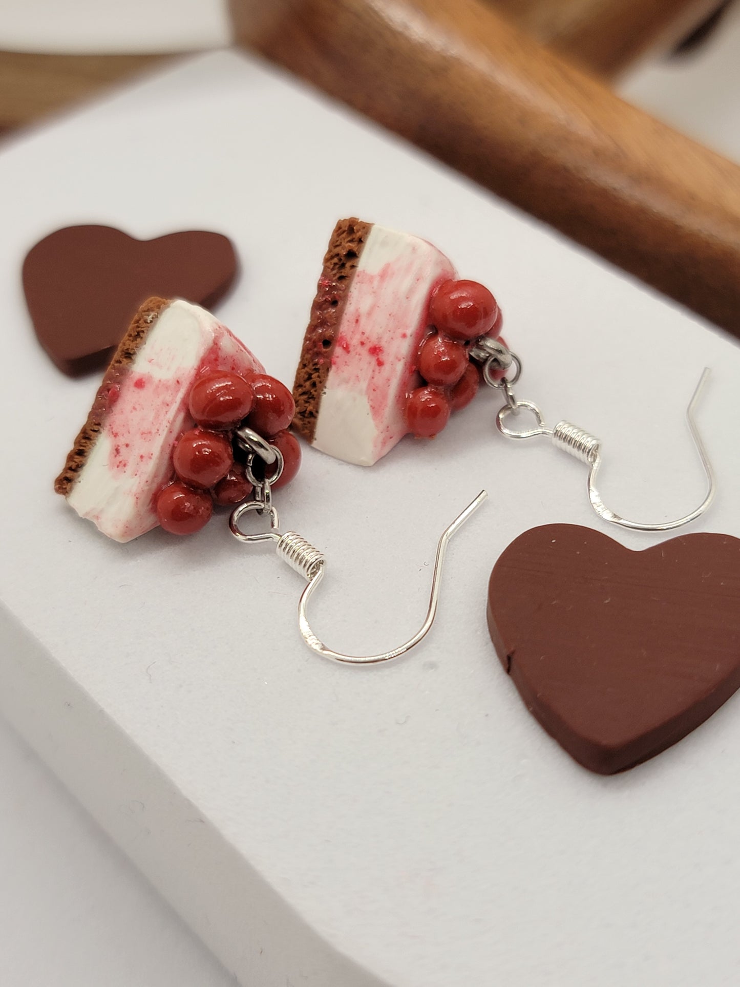 Cherry mini cheesecake earrings